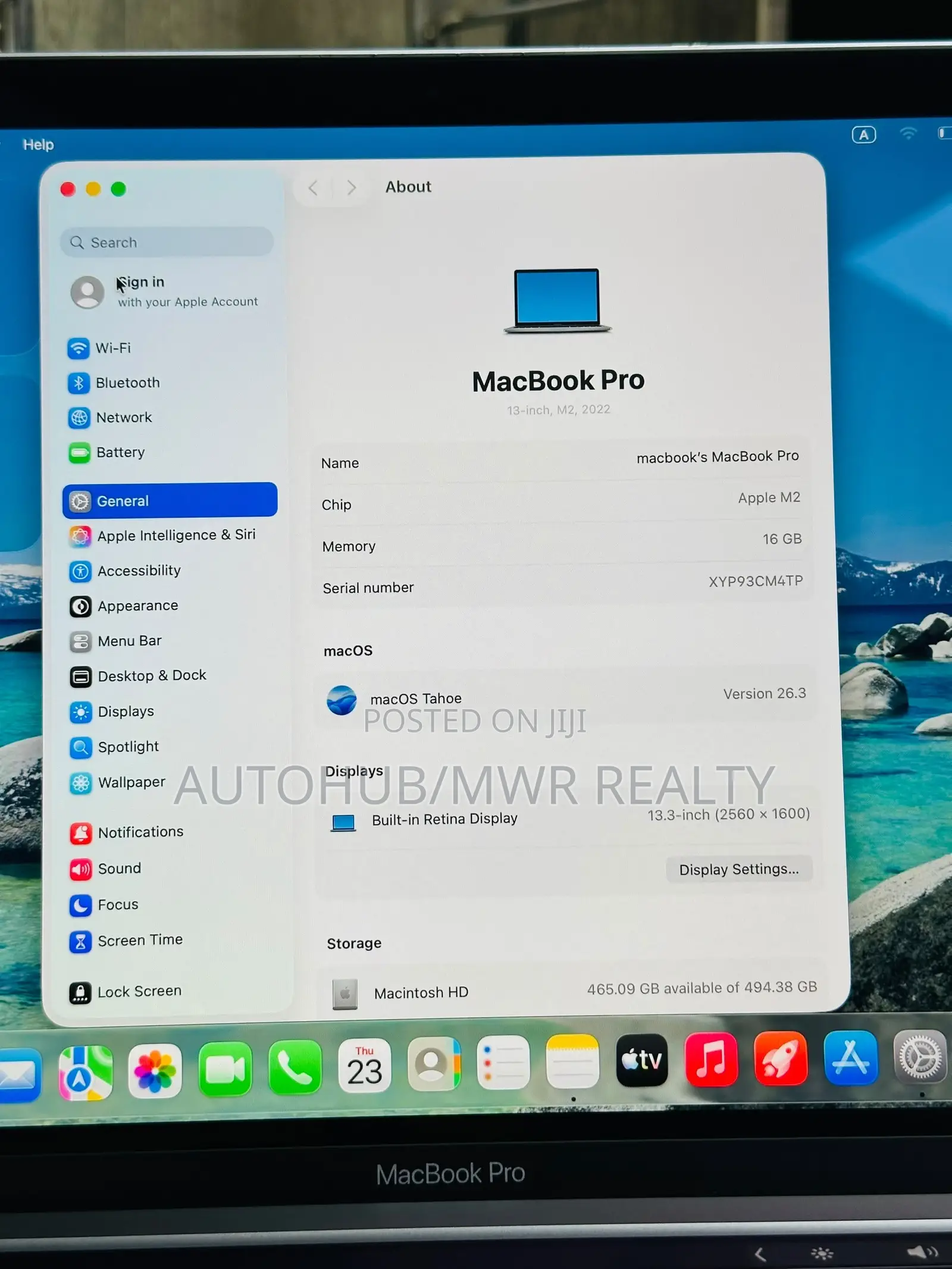 Laptop Apple MacBook Pro 2022 M2 16GB Intel Core i7 SSD 512GB