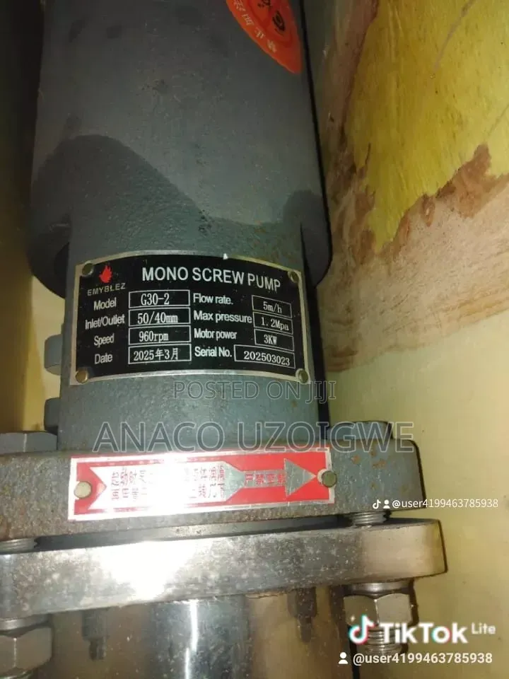 5 kW Mono Screw Pump Tested Ok