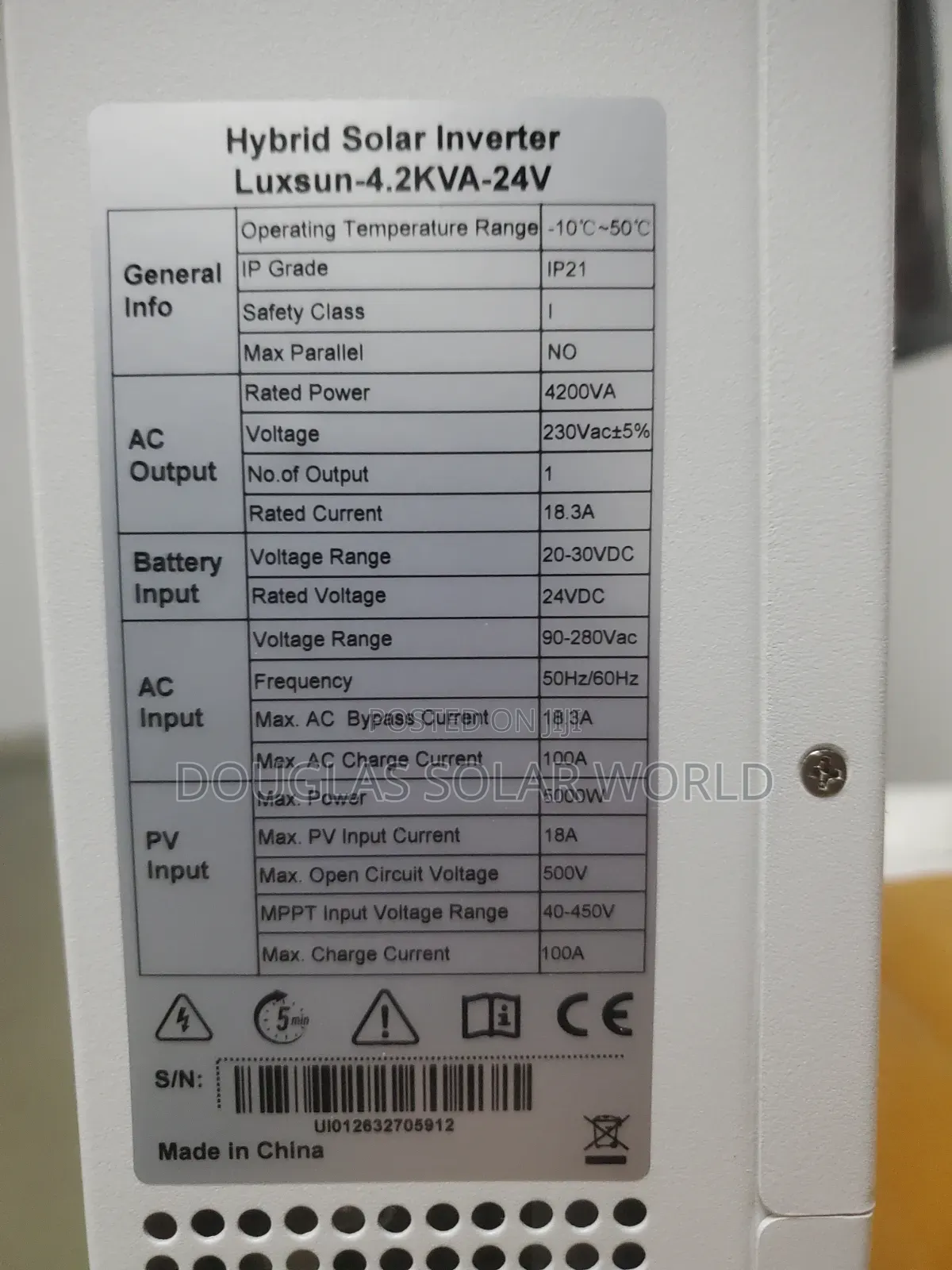 Luxsun 4.2kVA 24V Hybrid Inverter