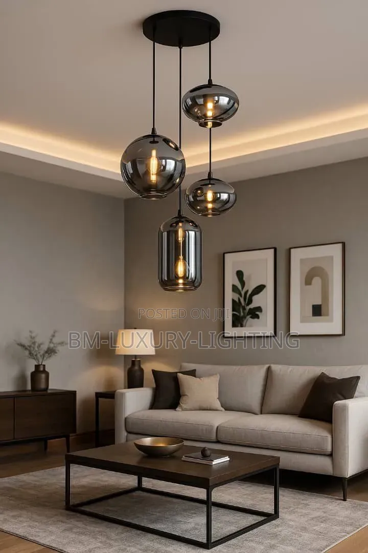 4 in 1 Glass Dropping Pendant Chandelier