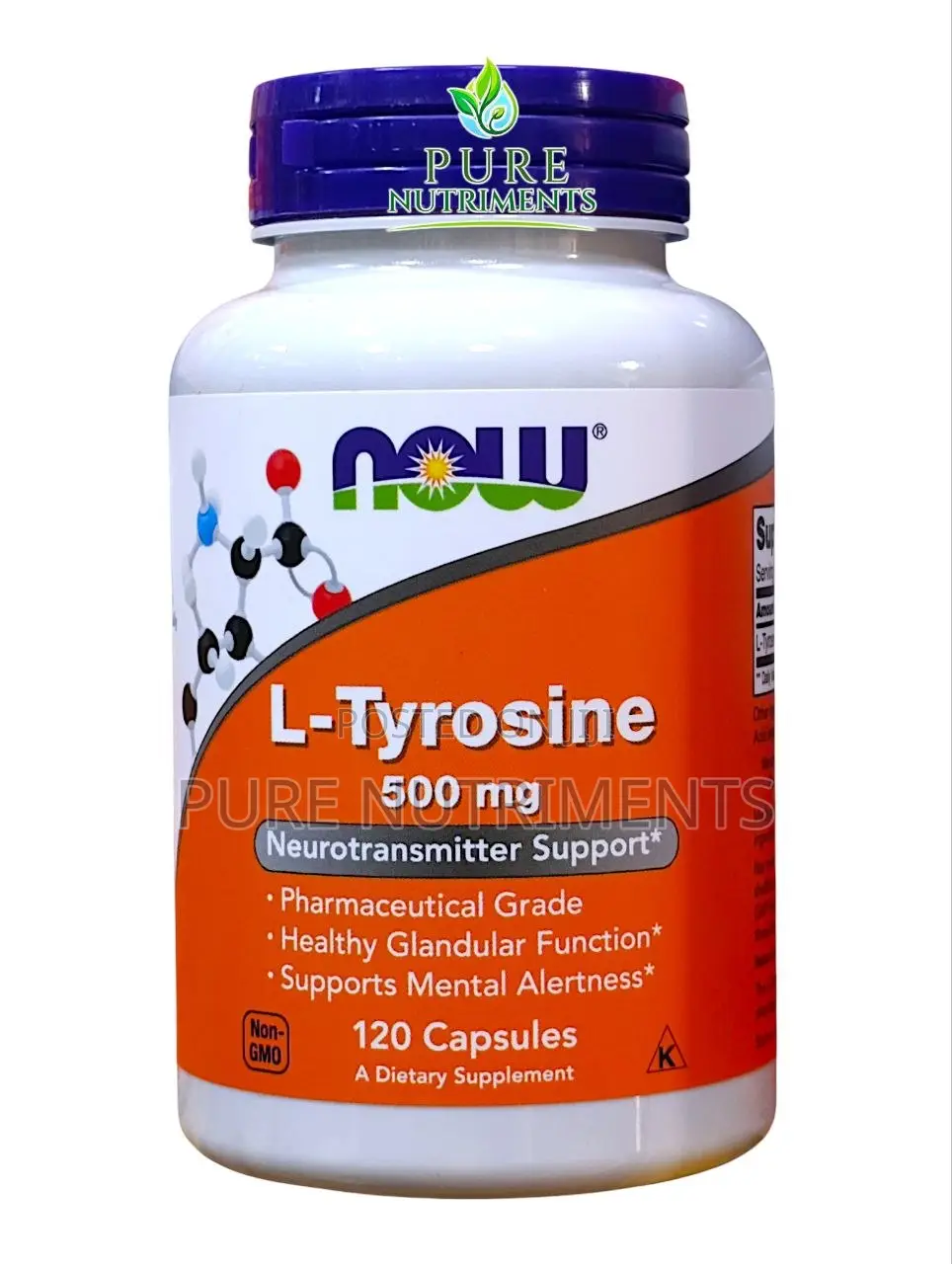 NOW L-Tyrosine 500mg 120 Capsules_ Focus Mental Support