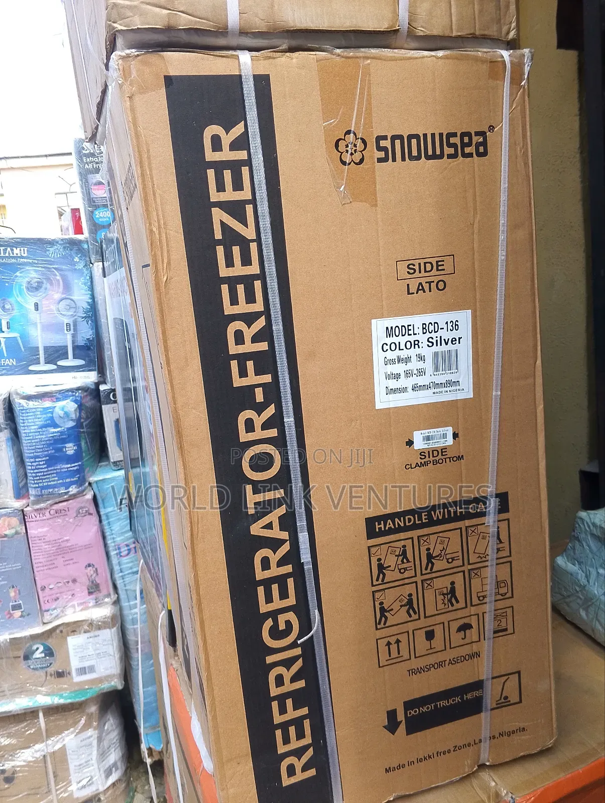 Snowsea Table Top Double Door Fridge Silver Color, Super Freezing 