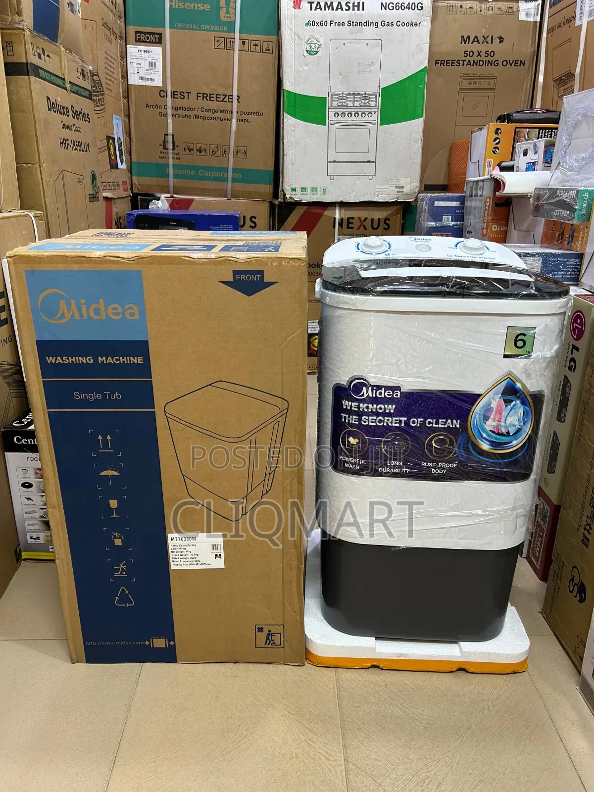 Midea Single Tub 6kg Washer – Portable Manual Washing Machine