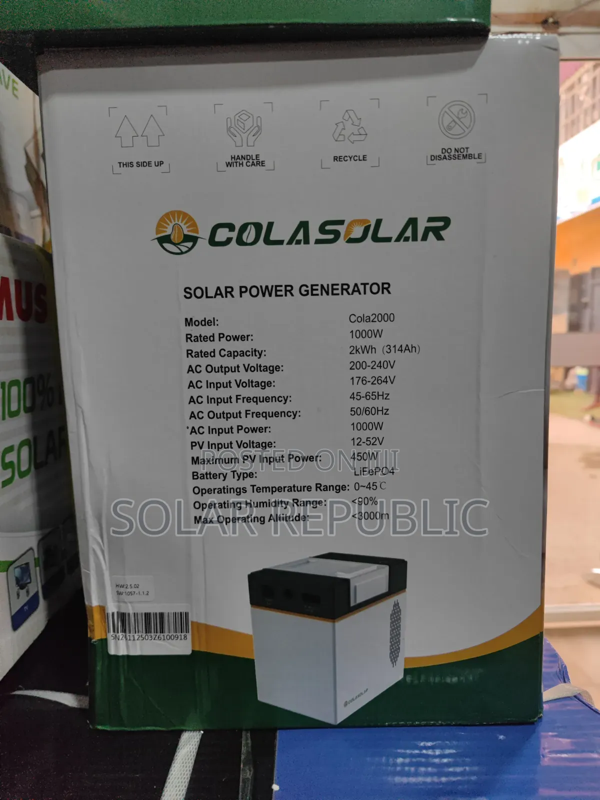 Colasolar 2000wh Solar Generator Power Station