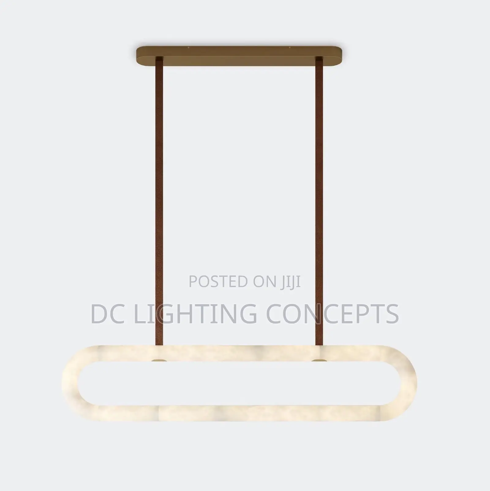 Modern Minimalist Circular Natural Marble Hanging Chandelier.