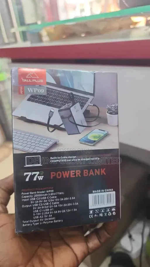 TallPlus WP09 20000mAh 77W Fast Charging Power Bank