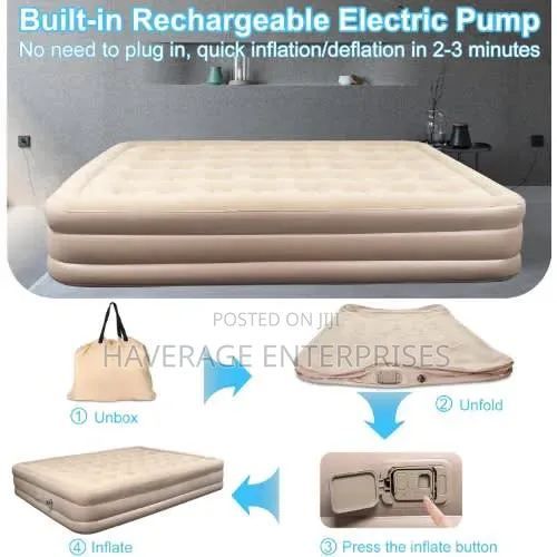 Automatic Inflatable Bed 6 by 5fts 6 by 3fts