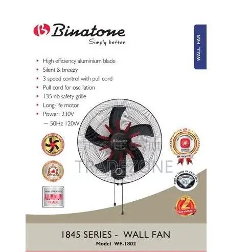 Binatone 18 Inches Heavy Duty Wall Fan | WF-1802