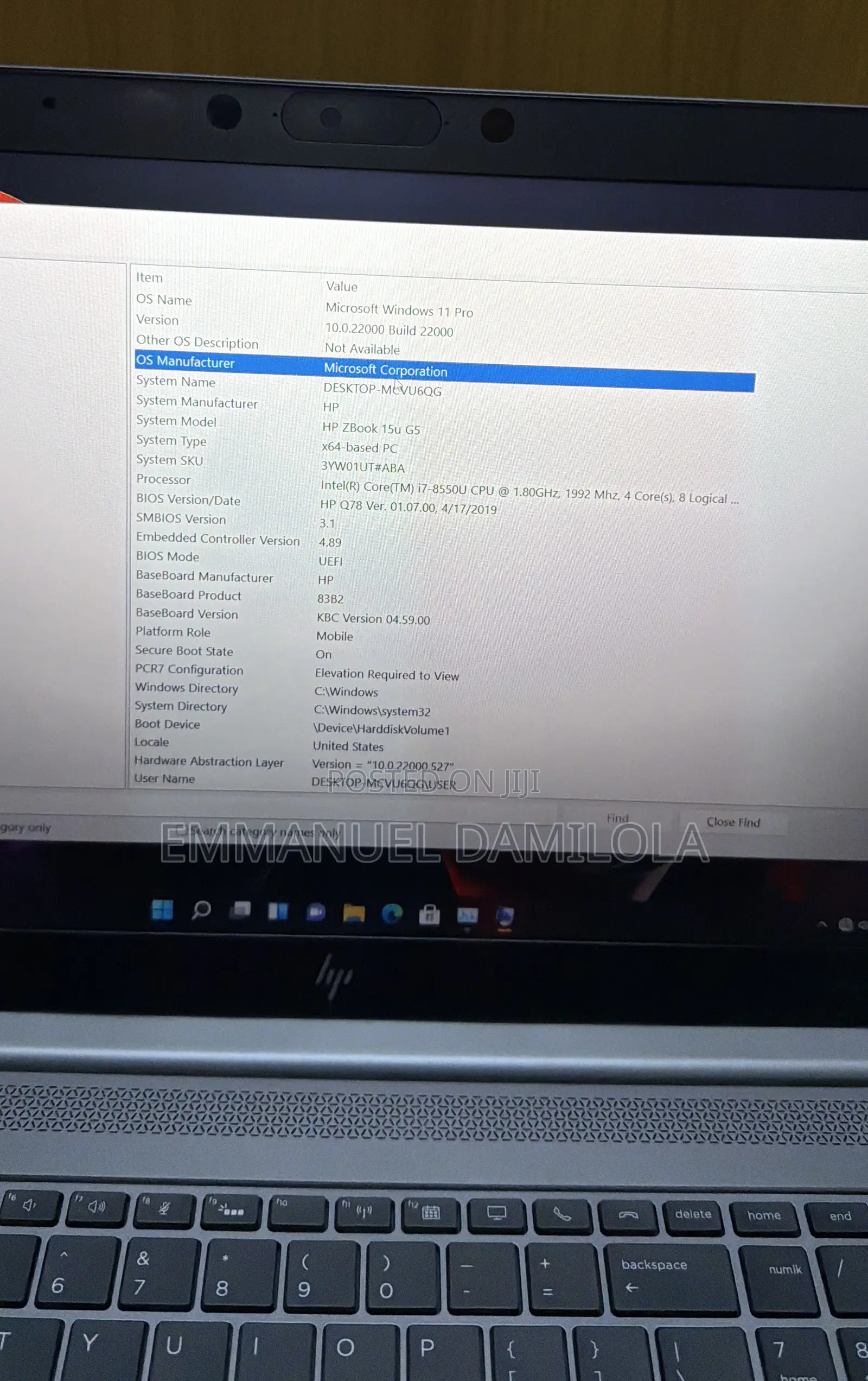 Laptop HP ZBook 15u G5 16GB Intel Core i7 SSD 256GB