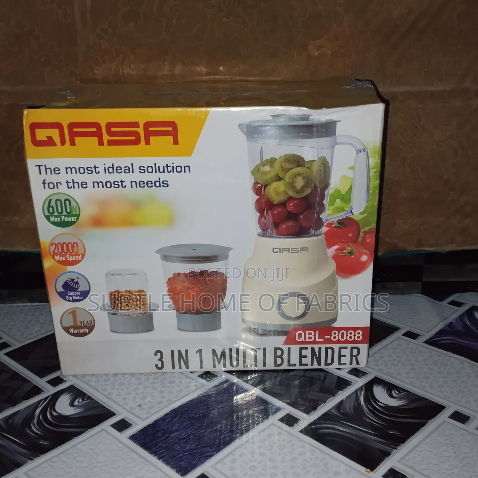 Qasa QBL-8088 3-in-1 Multi Blender – 600W Powerful Kitchen Blender