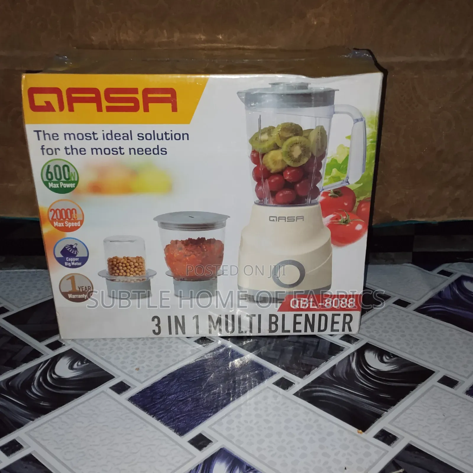 Qasa QBL-8088 3-in-1 Multi Blender – 600W Powerful Kitchen Blender
