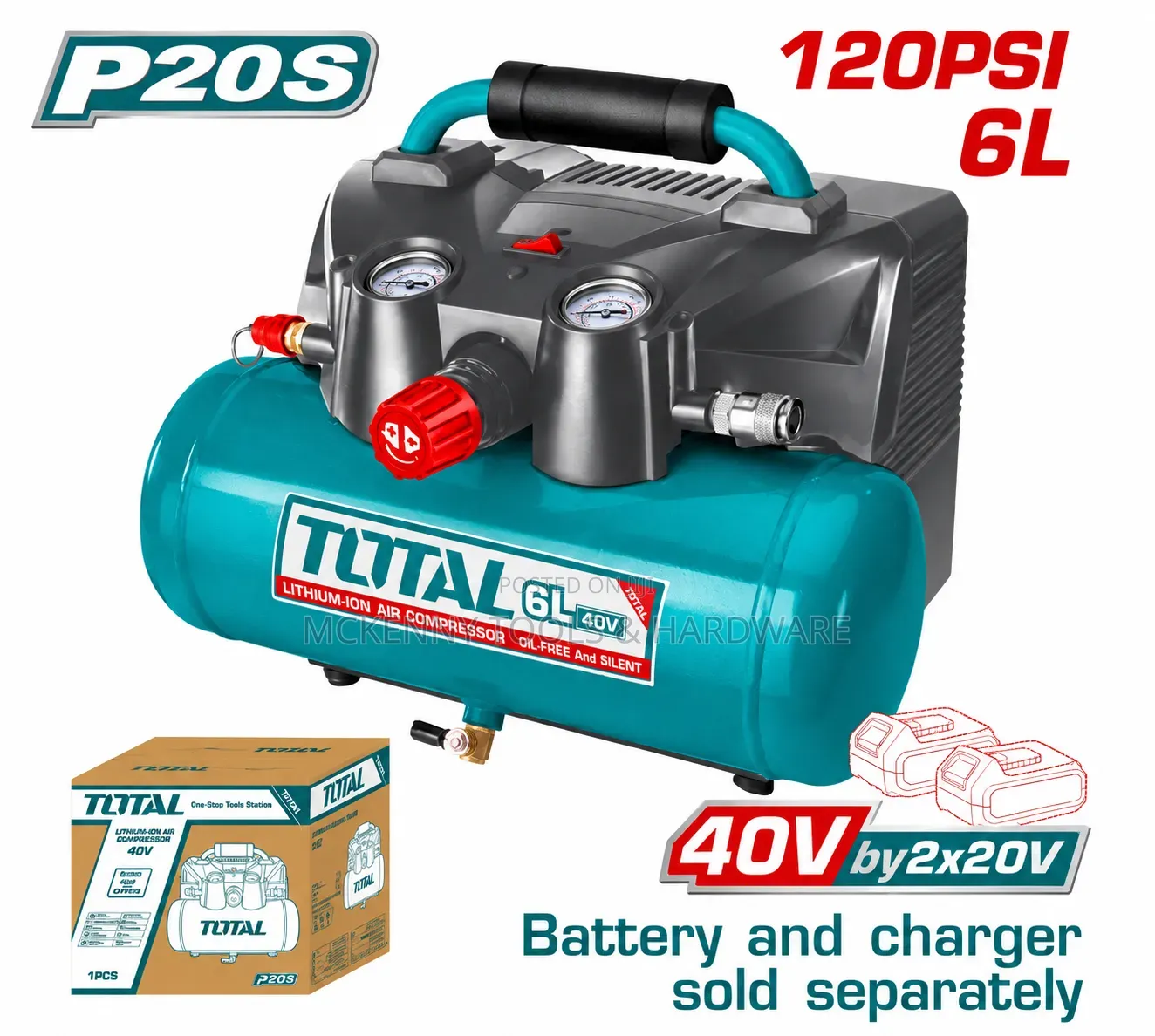 Total P20S 40V Cordless Air Compressor (Model TACLI2003)
