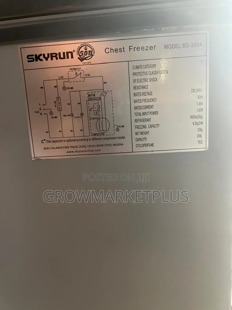 Skyrun 200l Chest Freezer-Bd 200a|grey