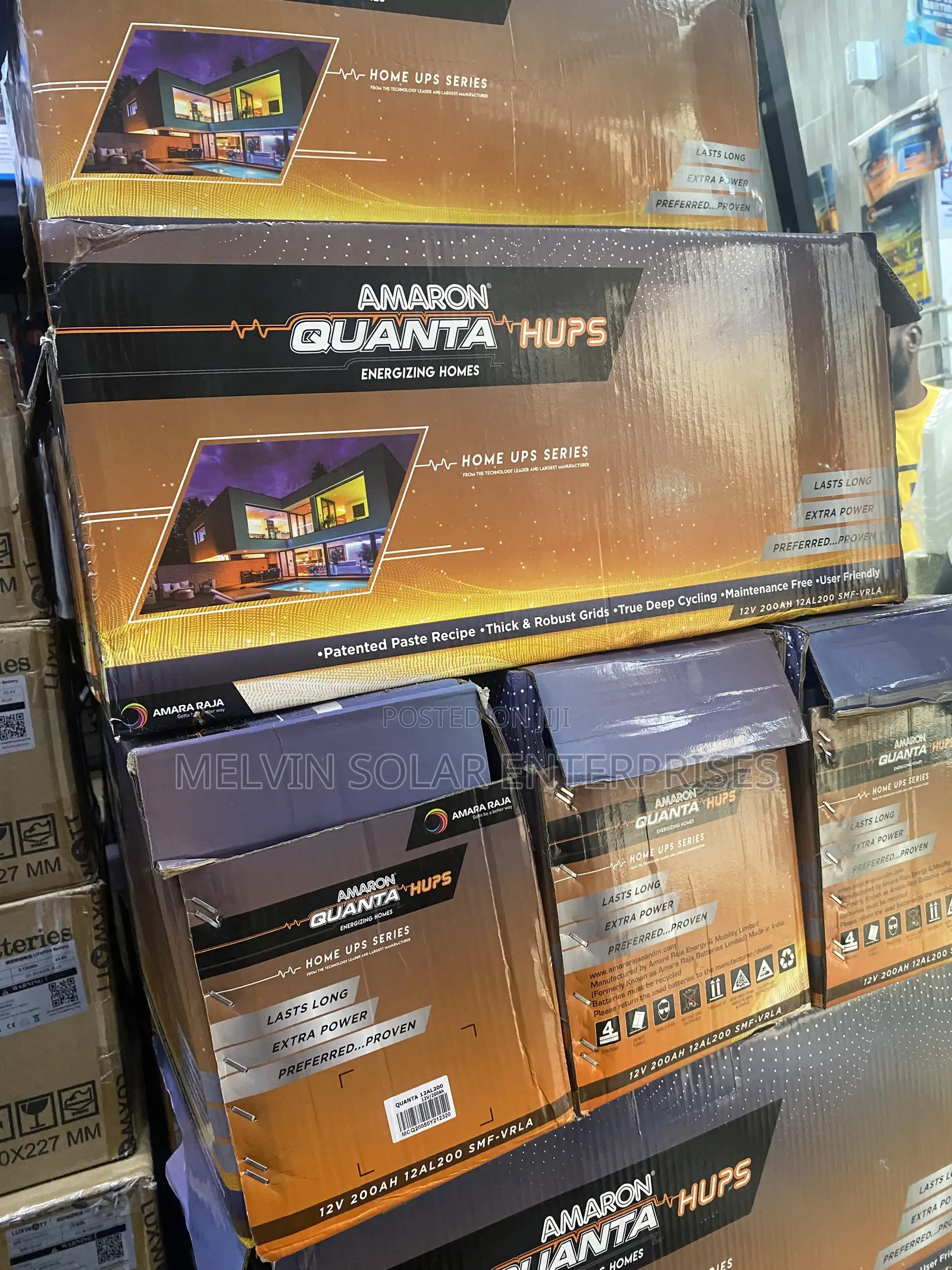 200ah 12v Amaron Quanta Solar Dry Cell Batteries Available Now Instore
