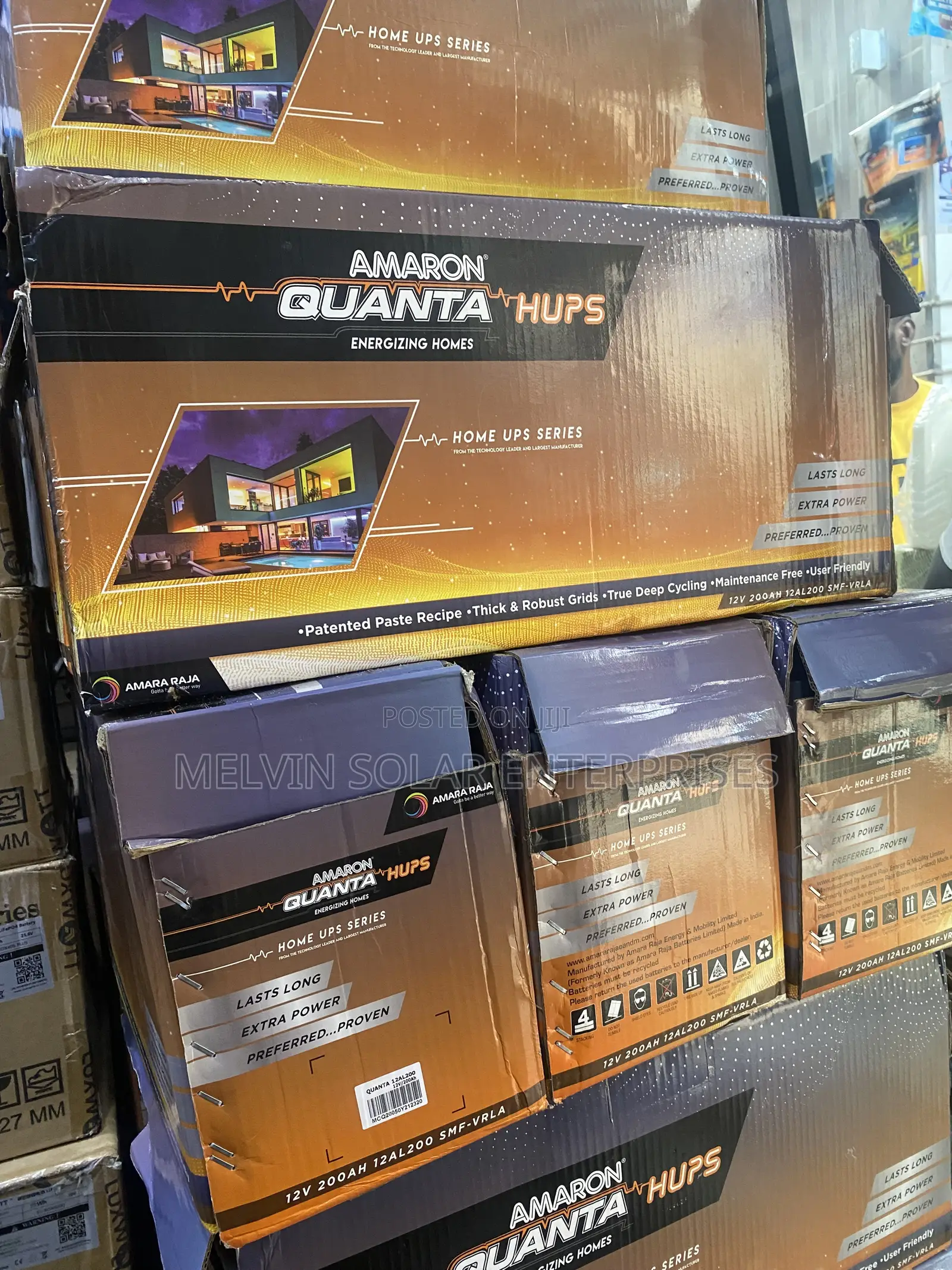 200ah 12v Amaron Quanta Solar Dry Cell Batteries Available Now Instore