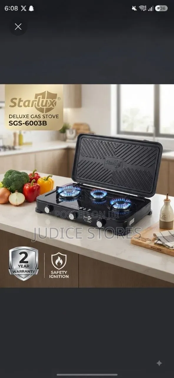 Starlux Deluxe 3 Burner Gas Stove