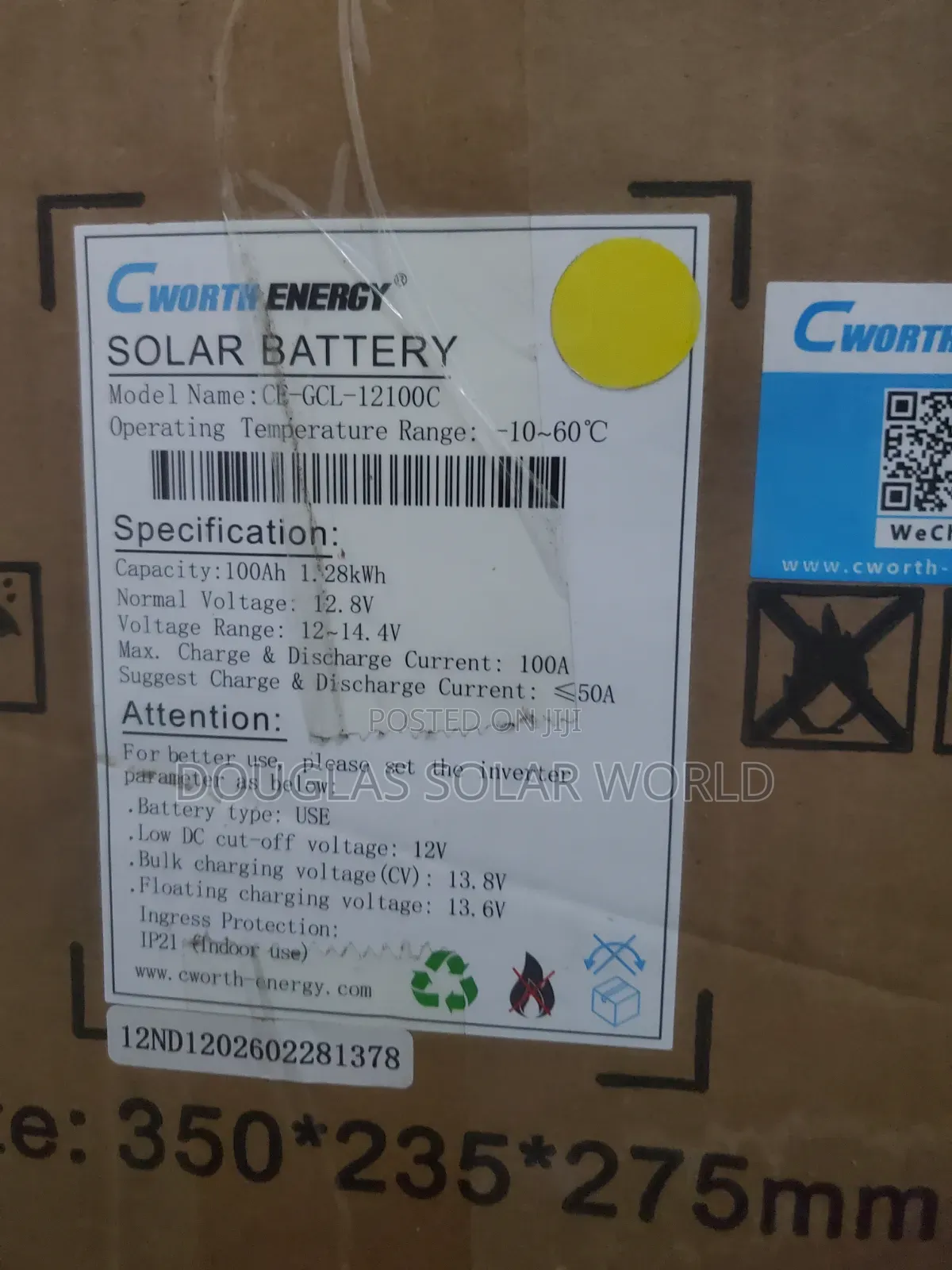 Cworth Energy 100AH 12V Lithium Battery