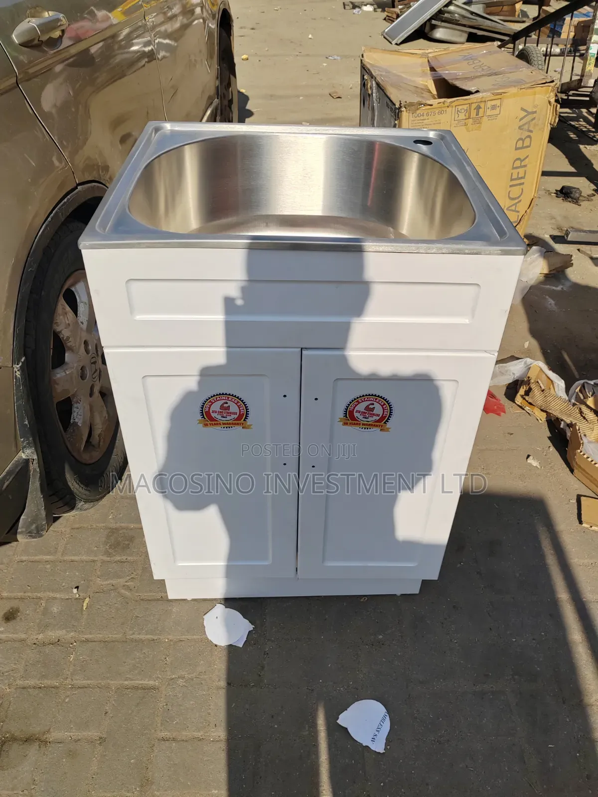 Stainless Steel With Wood Cabinet for Laundry