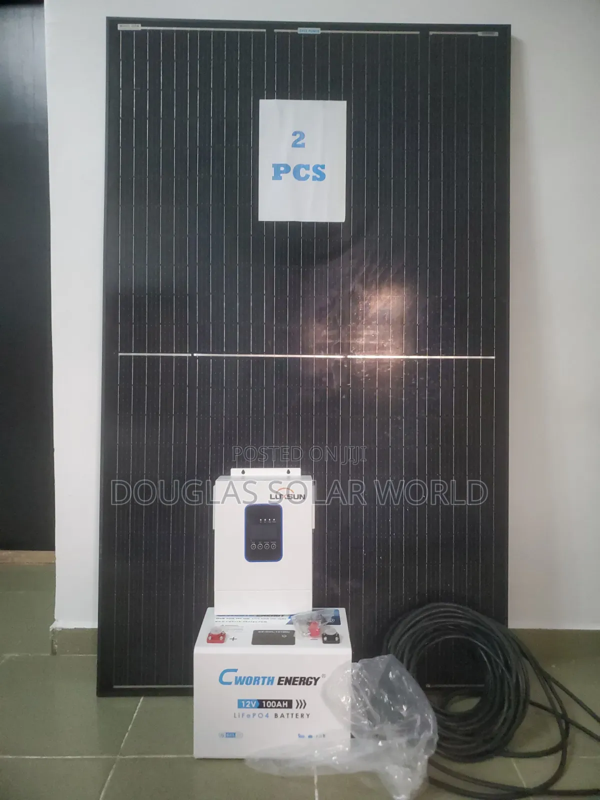 Complete 12V Solar Set-Up With 2 Unit of Mono Solar Panel