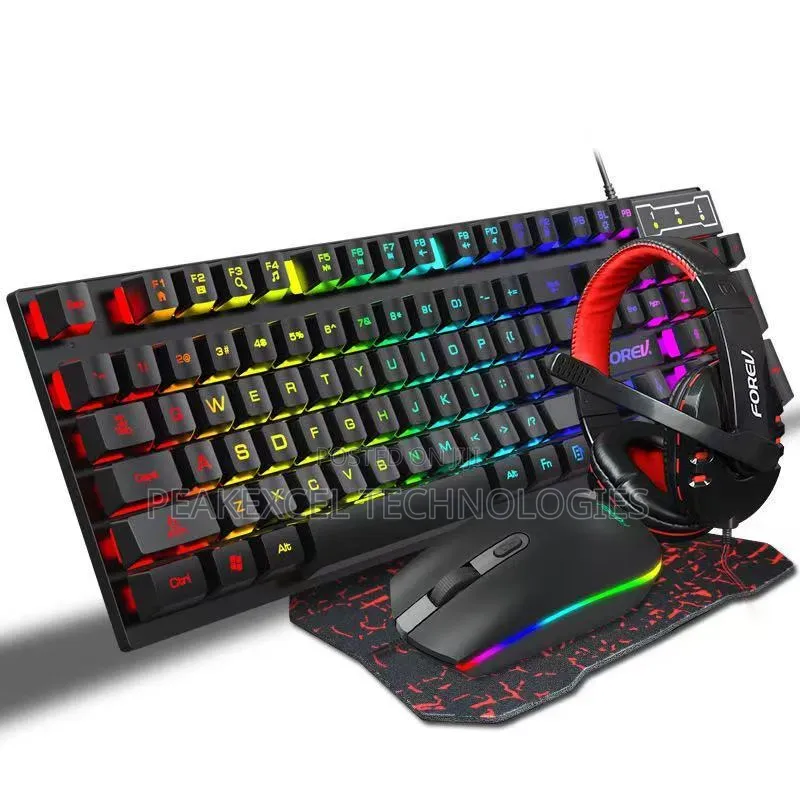 Gaming Four-Piece Gaming Combo Mouse Keyboard 4-Color