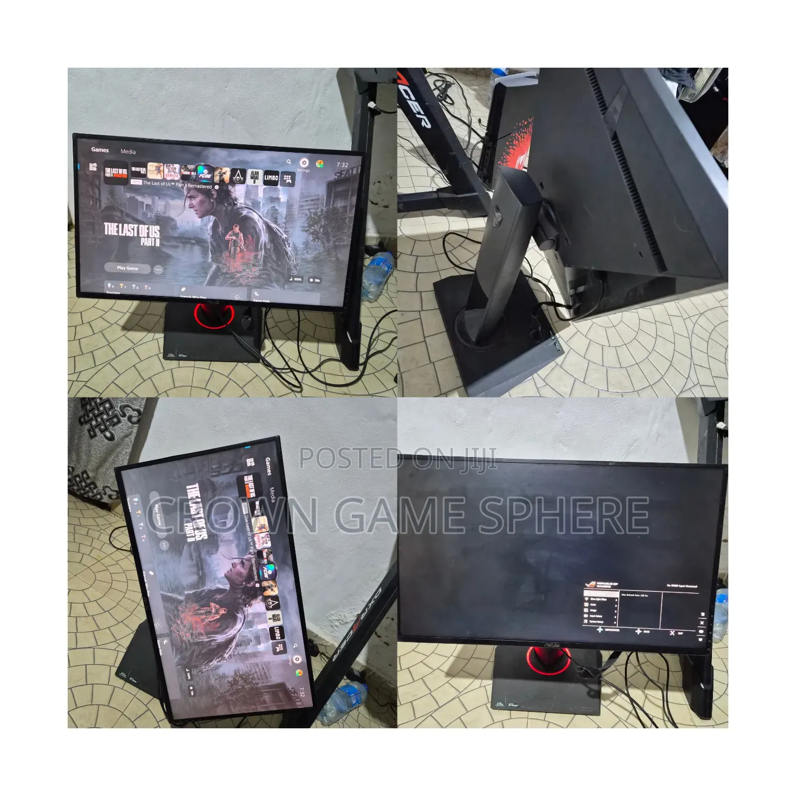 Clean ASUS Rog 27 Inch 1440p 1ms 165hz Gaming Monitor With G-Sync