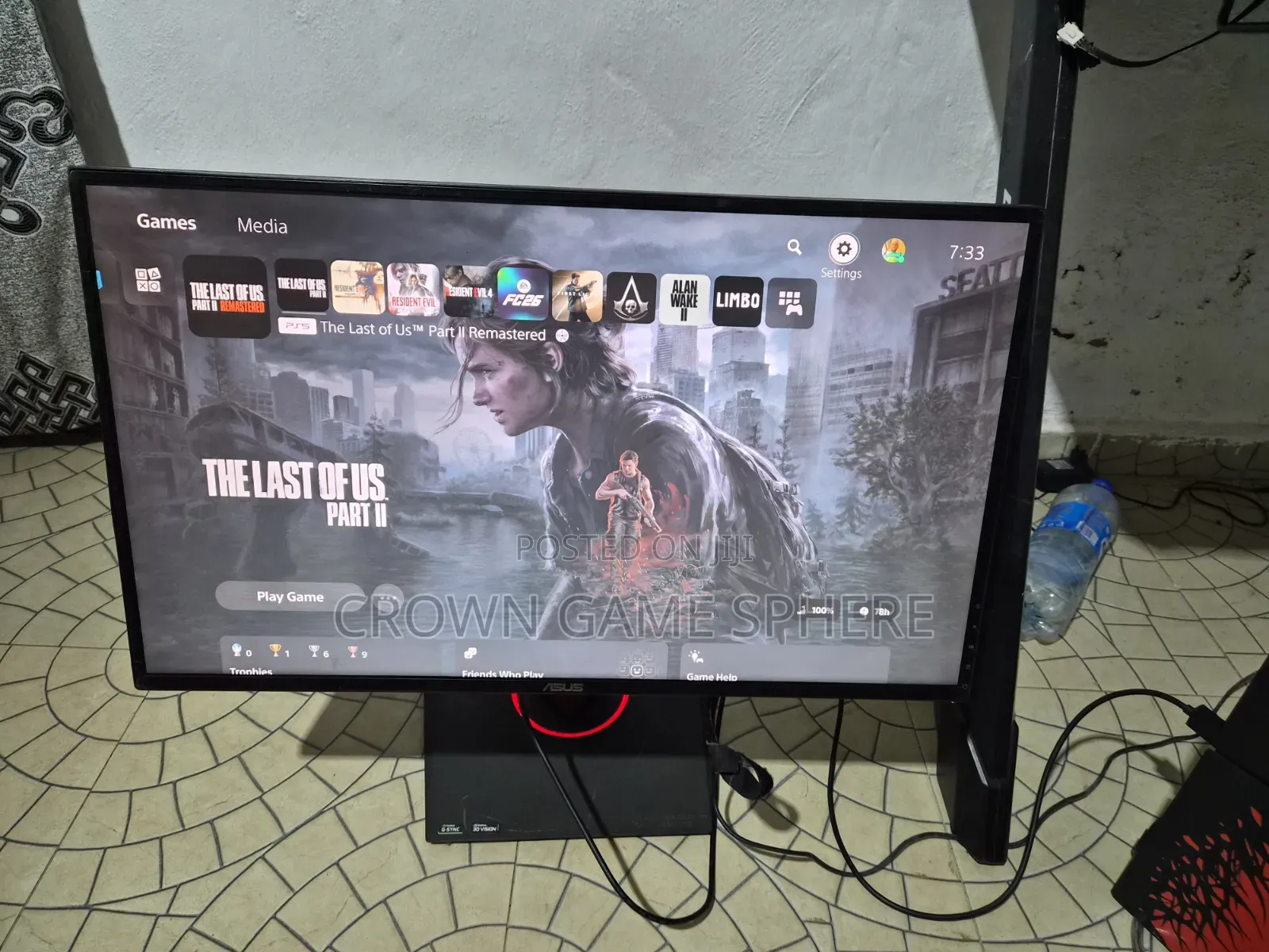 Clean ASUS Rog 27 Inch 1440p 1ms 165hz Gaming Monitor With G-Sync