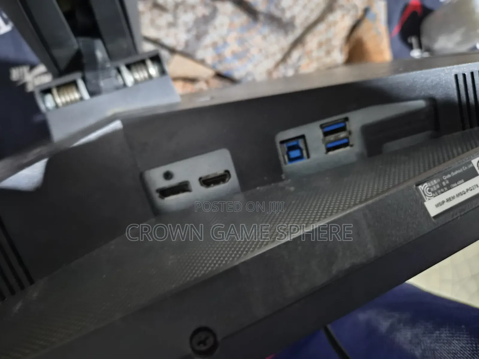Clean ASUS Rog 27 Inch 1440p 1ms 165hz Gaming Monitor With G-Sync