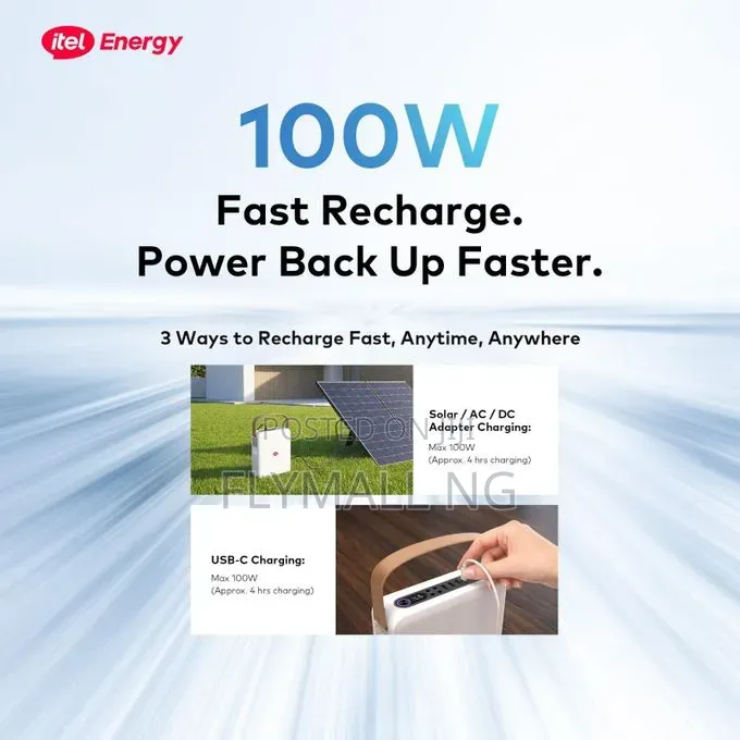 Itel Energy Power Go Pro 100,000mAh 200W 133W Portable Power Station