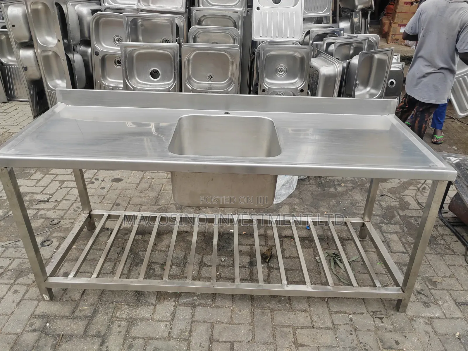 304 Stainless Steel, 1.5mm Thickness Industrial Sink