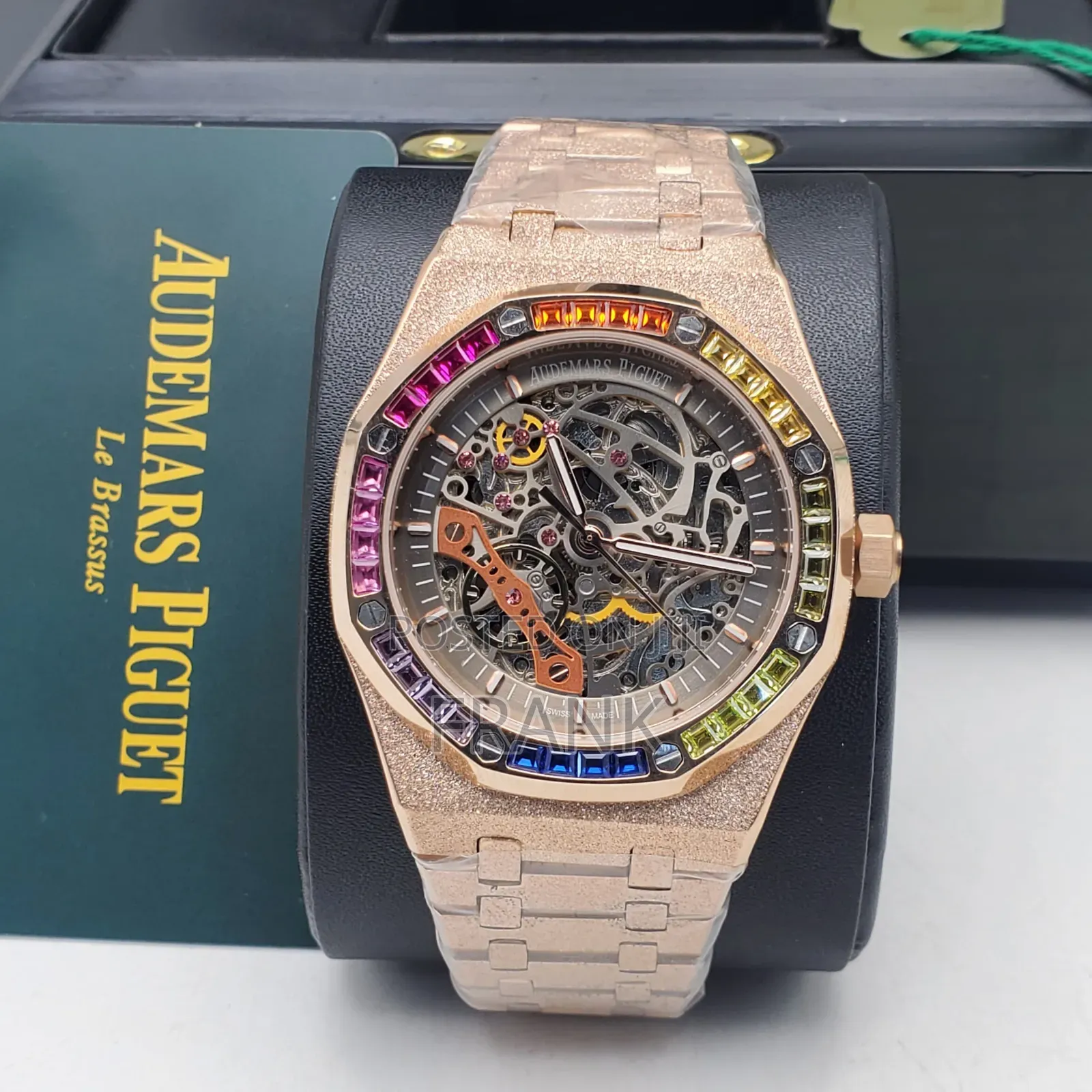Audemars Piguet Frosted Gold Double Balance Skeleton Rainbow Bezel