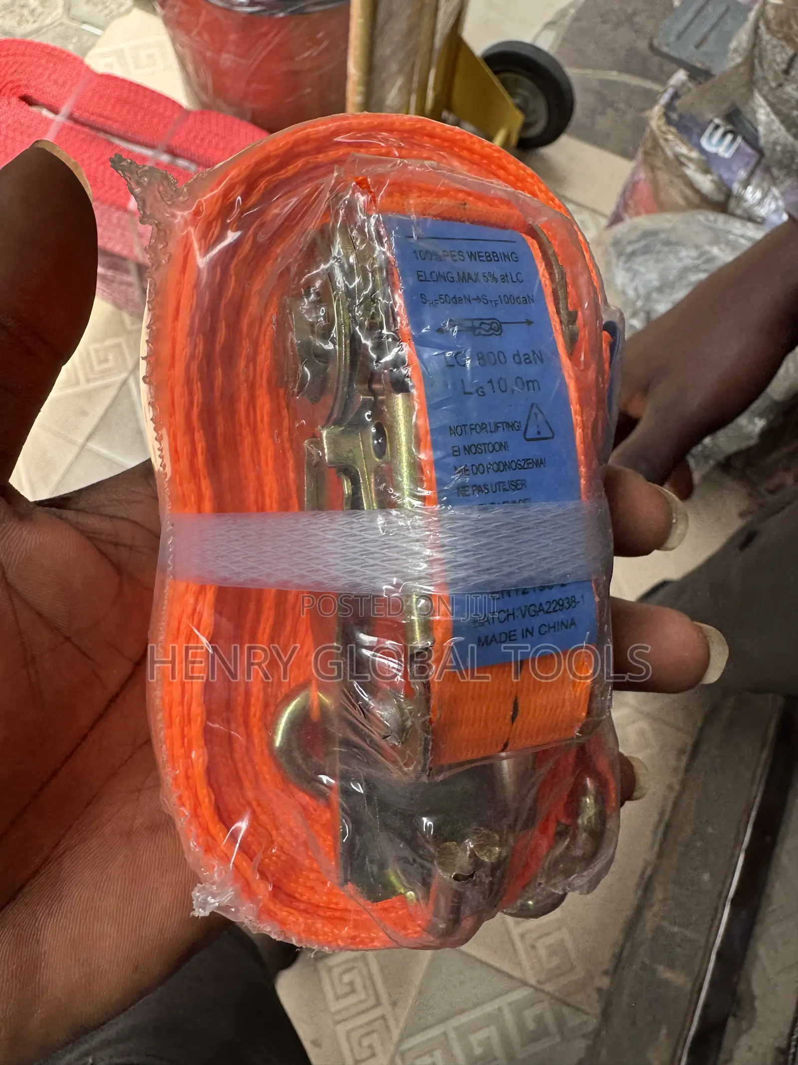 1ton X 10m Cargo Strap Lifting Belt
