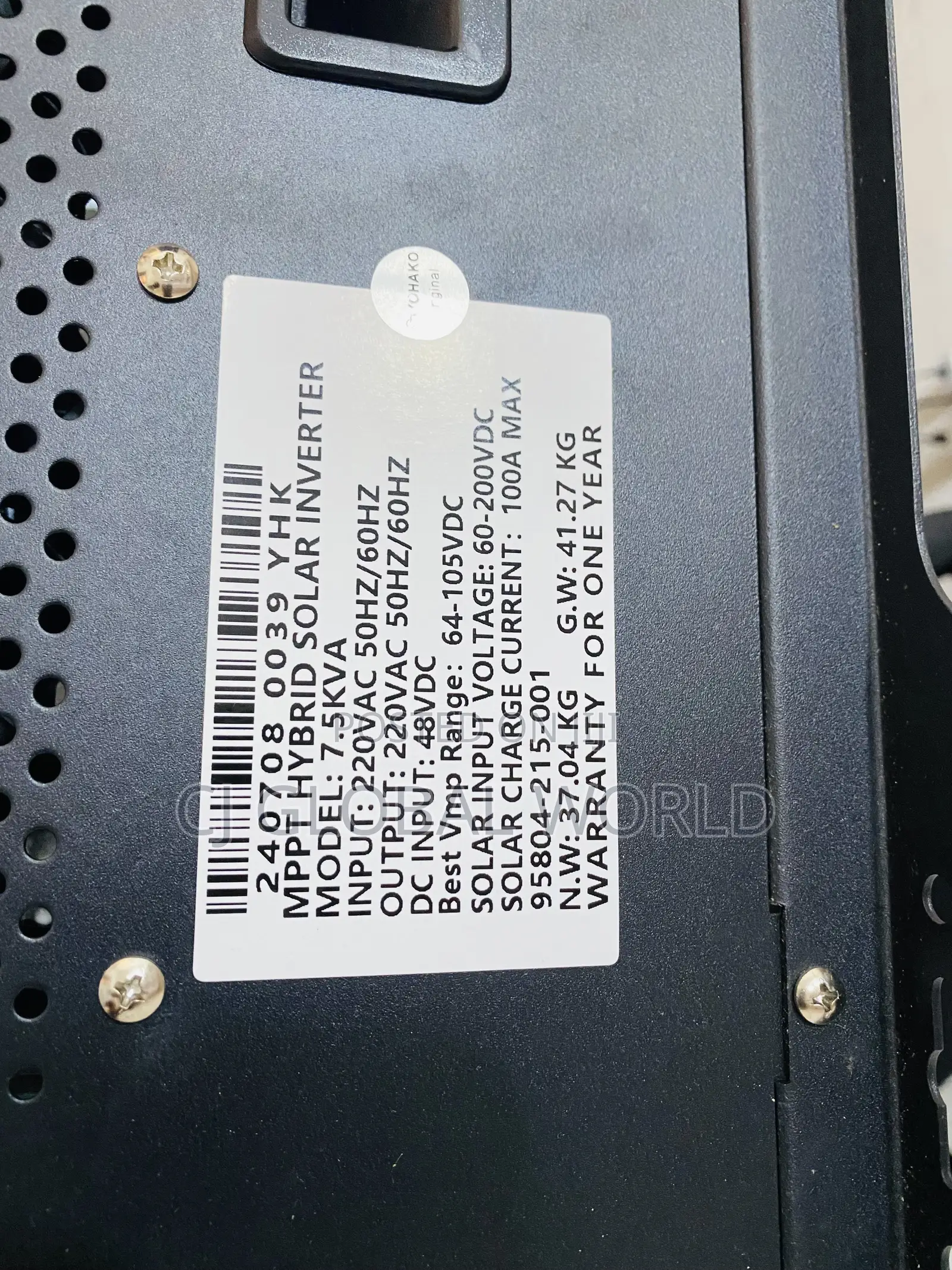7.5Kva 48v Hybrid Yohako Inverter
