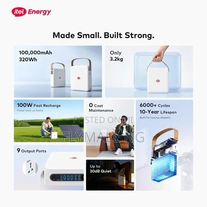 Itel Energy Power Go Pro IESS-320ACT 100,000mAh Portable Power Station