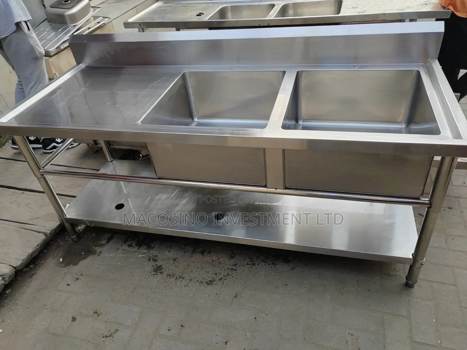 304 Stainless Steel, 1mm Thickness Industrial Sink.