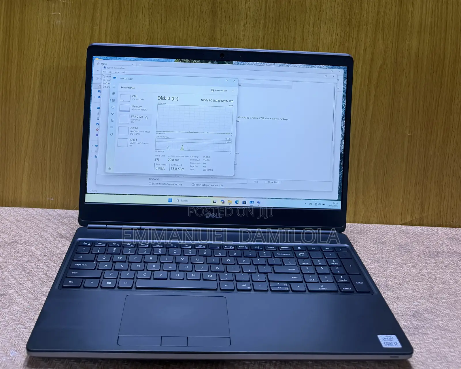 Laptop Dell Precision 7550 32GB Intel Core i7 SSD 1T