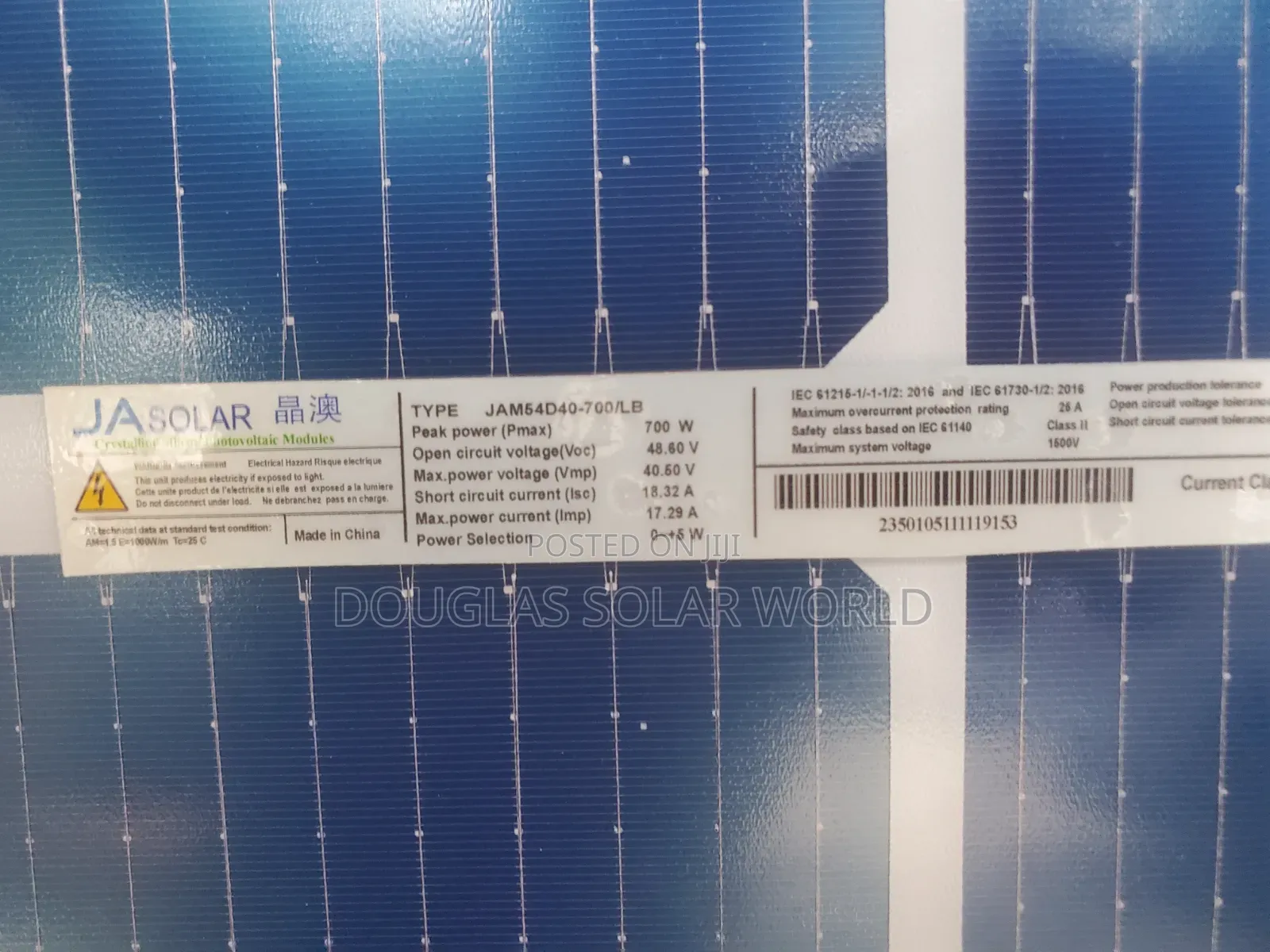 JA Solar 700W Mono Bifacial Solar Panel