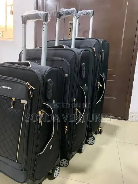 Swiss Polo 5-Piece Soft Shell Trolley Luggage Set.