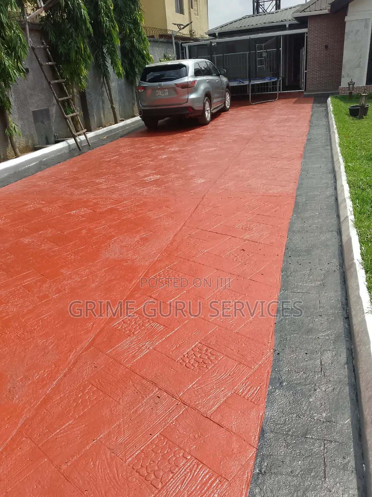 Stamp Concrete Floor Washing and Polshing