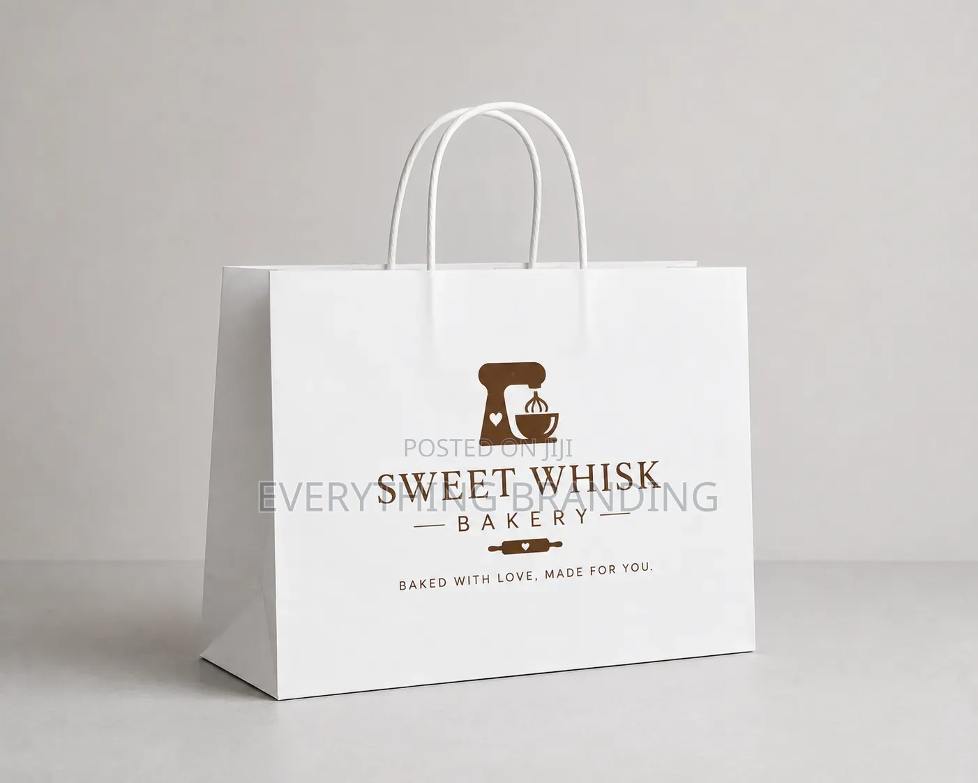 A3 White Kraft Paper Bag for Shopping, Food Retail Promoting
