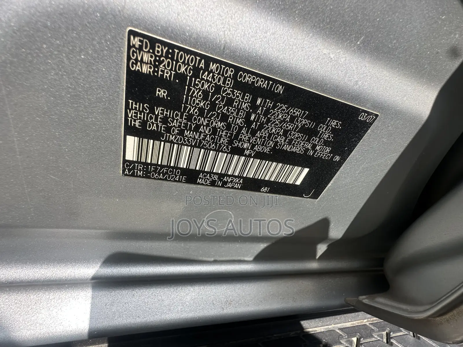 Toyota RAV4 2.2 D-4D VX 2007 Silver