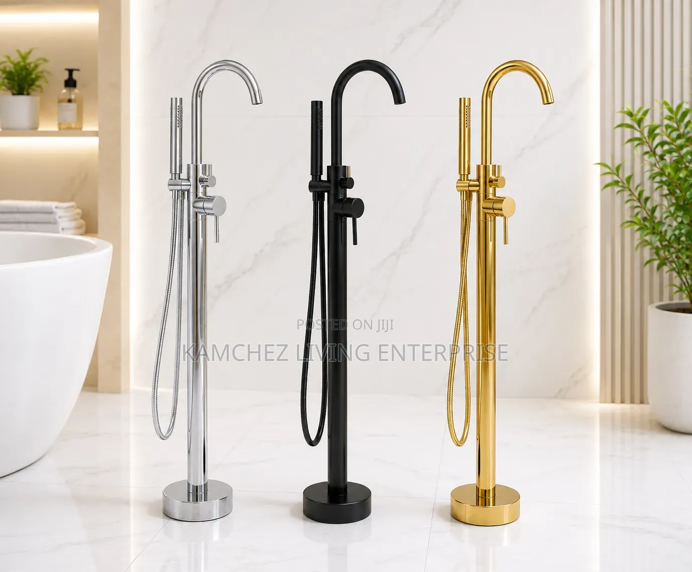 LUXURY FREESTANDING Bathtub Floor Mixer Tap