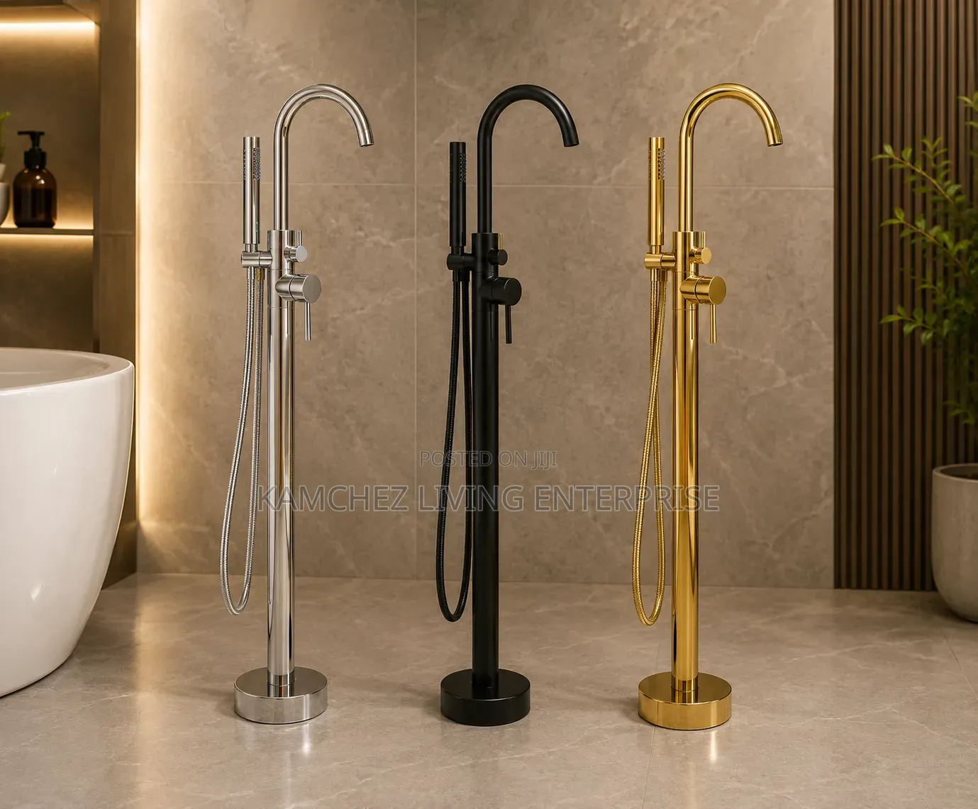 LUXURY FREESTANDING Bathtub Floor Mixer Tap