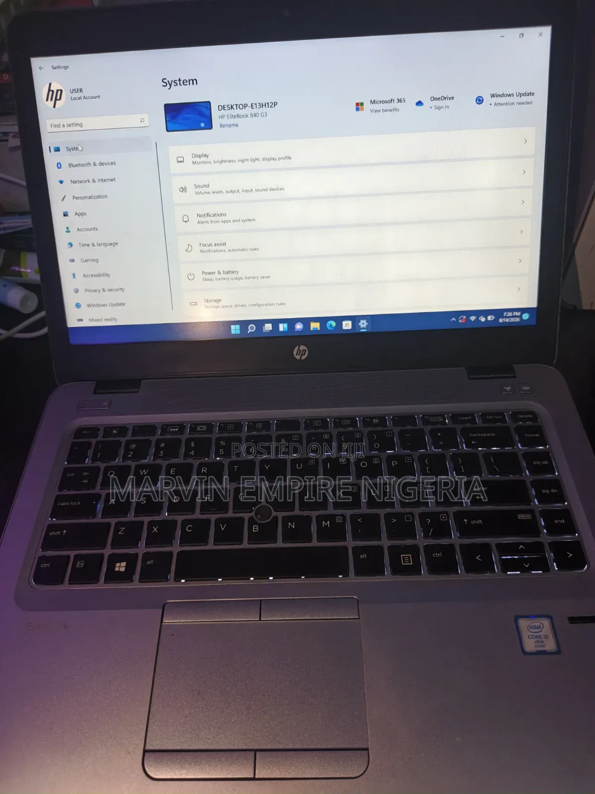 Laptop HP EliteBook 840 G3 8GB Intel Core i5 SSD 256GB