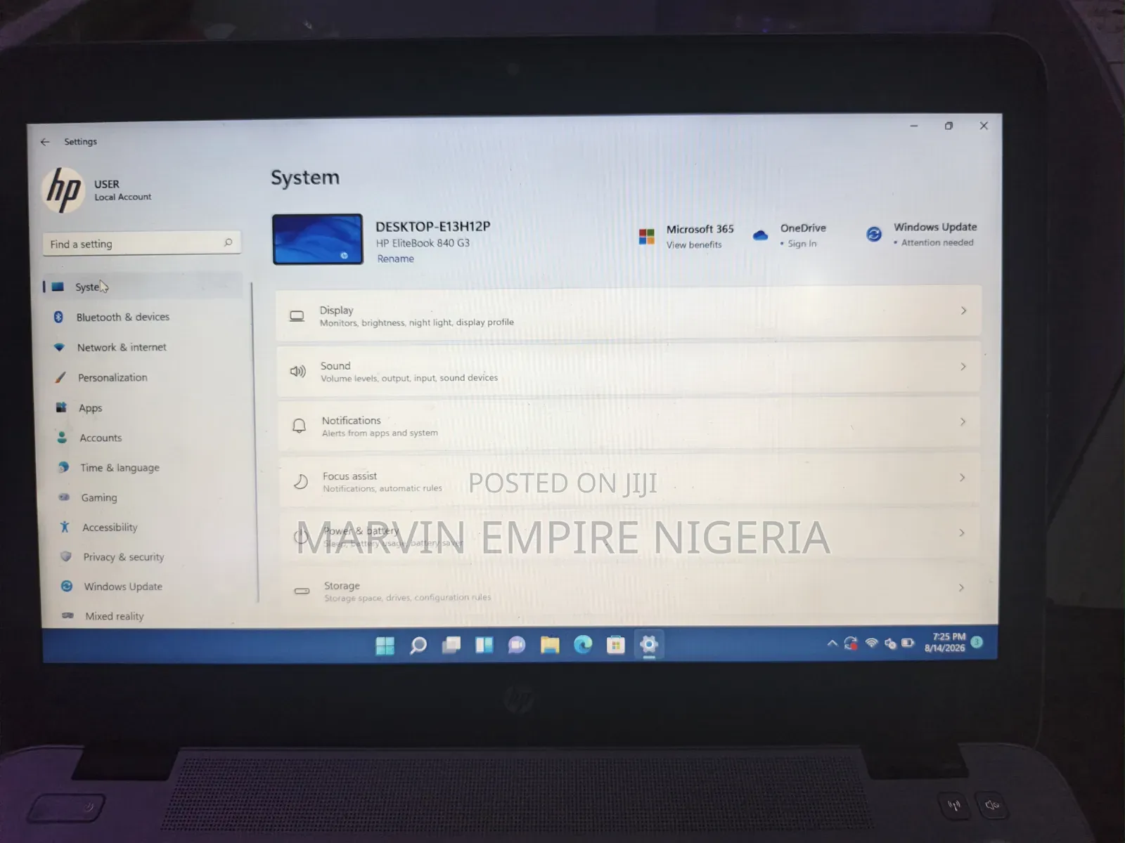 Laptop HP EliteBook 840 G3 8GB Intel Core i5 SSD 256GB