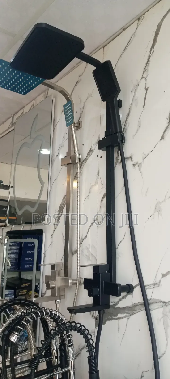 Square Standing Shower Black and Anti Rust