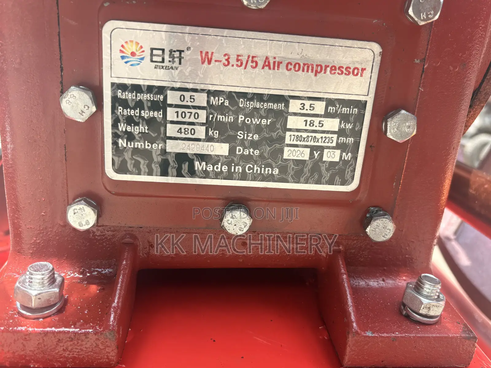 Piston Air Compressor 250l for 30Hp