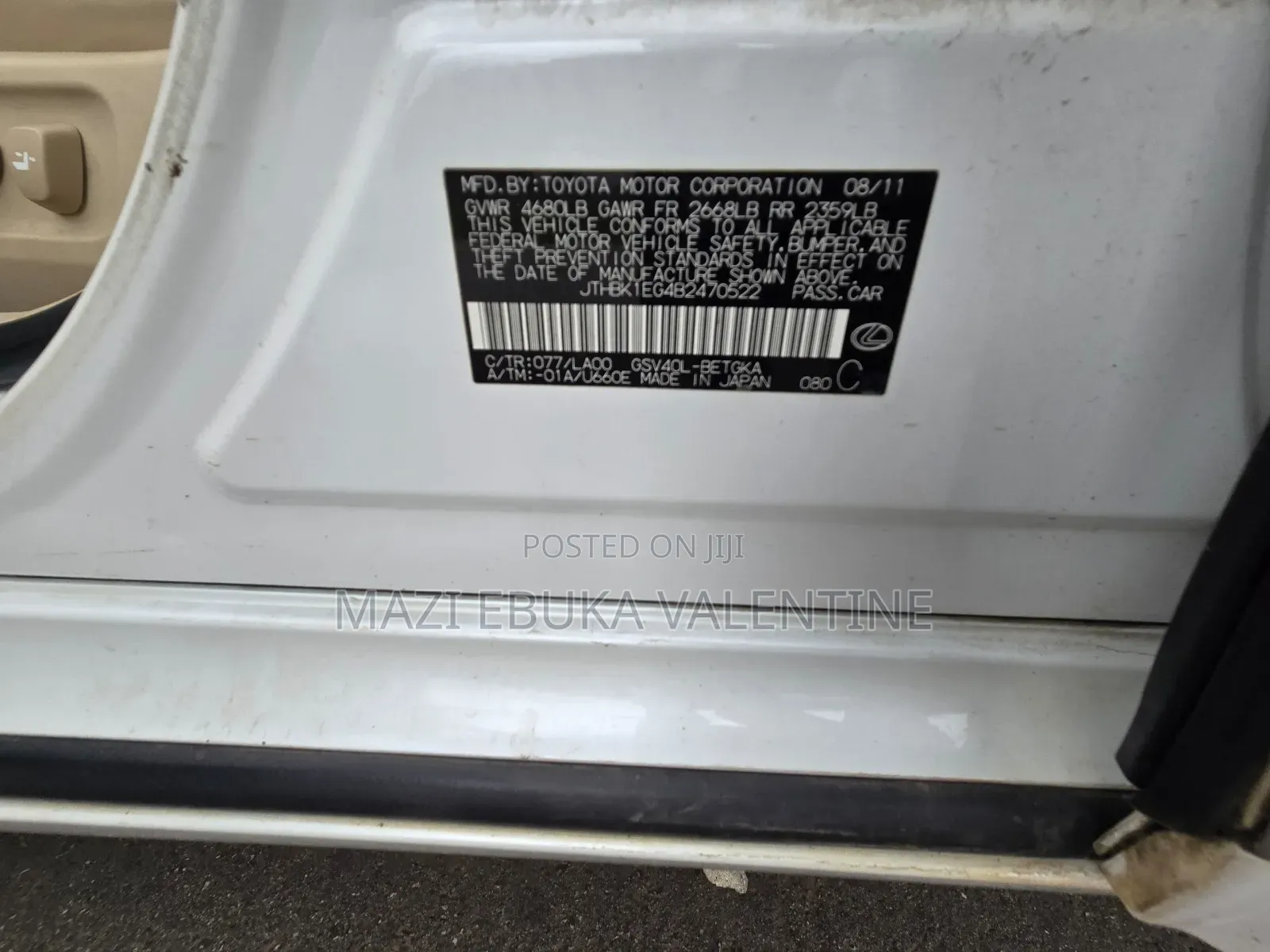 Lexus ES 350 2011 White
