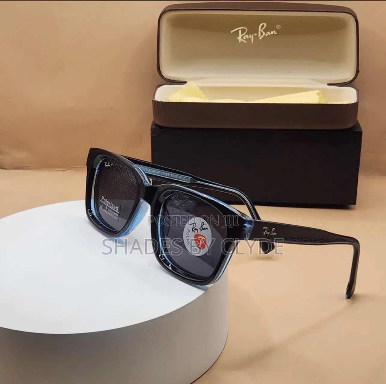 New Ray-Ban Polarized Sunglasses - Clear Frame**