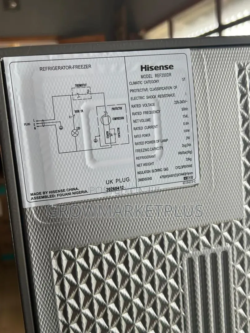 Hisense 154L Silver Ref– 100W | Low Noise | R600a Gas