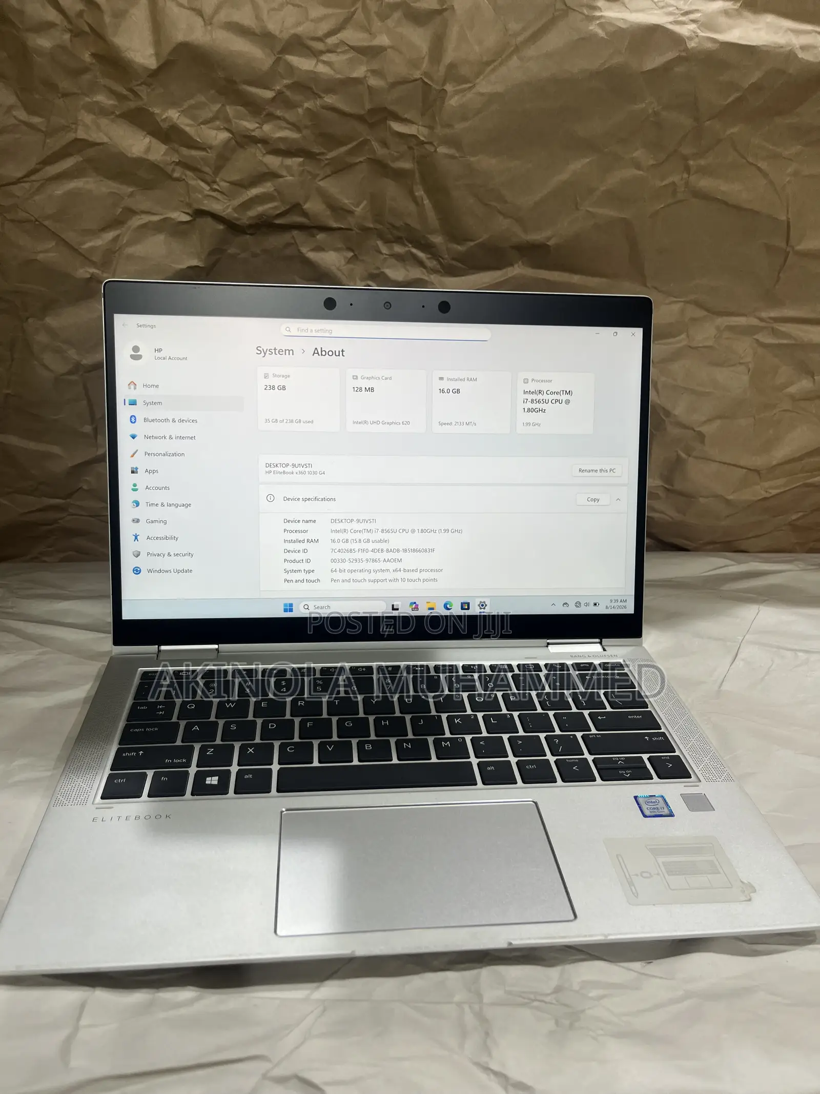Laptop HP EliteBook x360 1030 G4 16GB Intel Core i7 SSD 256GB